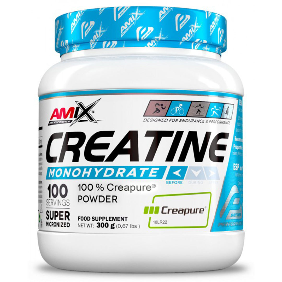 Amix Creatine Monohydrate supplement container on a white background
