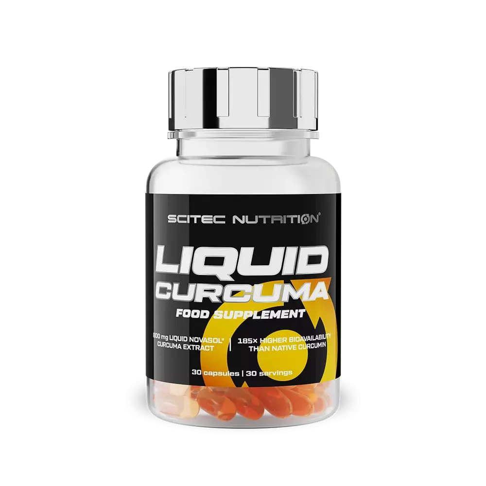 Scitec Nutrition Liquid Curcuma supplement bottle on a white background