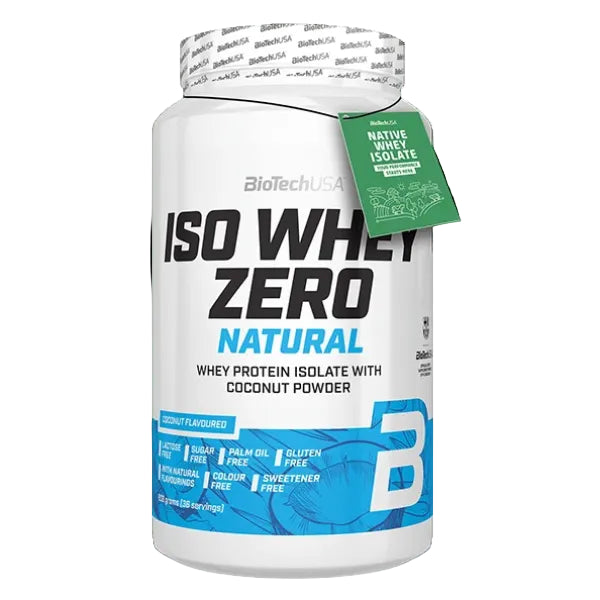 BiotechUSA ISO Whey Zero Natural protein powder container on a white background