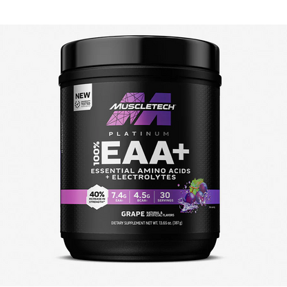 MuscleTech EAA+ supplement container on a white background