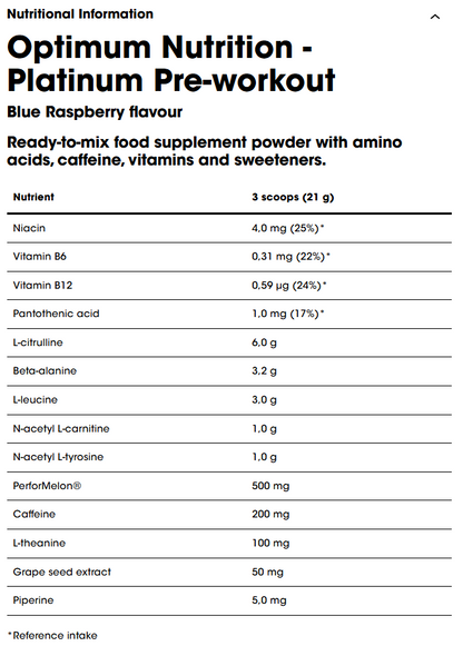 Optimum Nutrition | Platinum Pre Workout